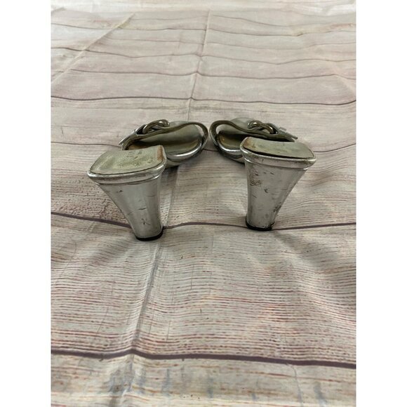 Gucci Women's Silver Slip Ons Mules - Have Wear And Tear - 8B - Picture 5 of 12